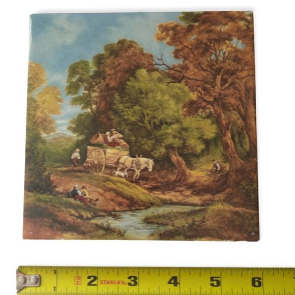 JC Van Hunnik Ceramic Art Tile Colonial Horse Farm Vtg 70s West Germany Country. - Picture 13 of 16